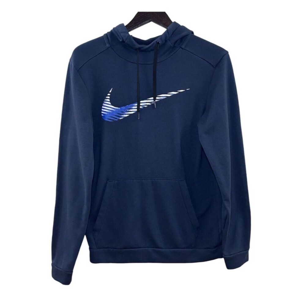 Nike Long Sleeve Pullover Sweatshirt Hoodie Navy Blue Size Small
